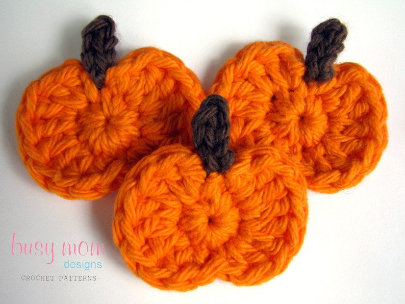 CROCHET PATTERN Simple Pumpkin Appliqué Motif Embellishment Great for any Autumn or Halloween Project PDF 206 image 2