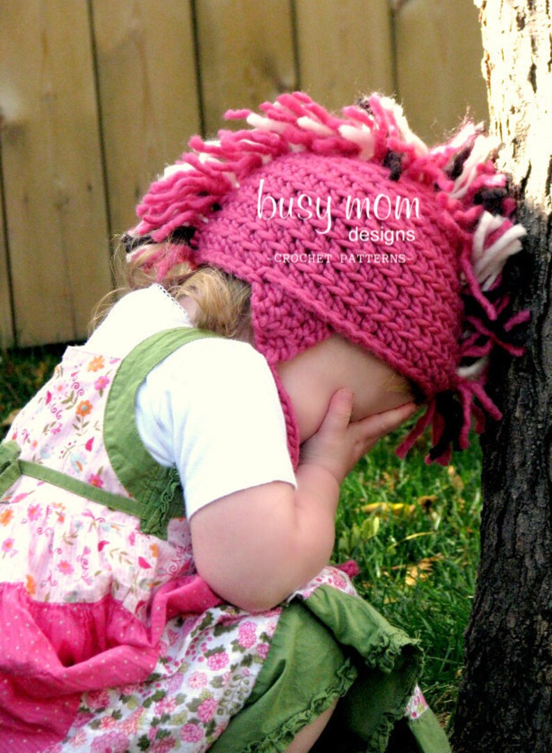 Crochet Hat PATTERN Punk Rock Mohawk Includes sizes from PREEMIE to Adults Fast and Easy Sell What You Make PDF 119 image 2