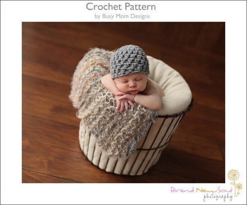 CROCHET PATTERN Simplicity Beanie Preemie to 3 Month Fast and Easy Great Beginner Pattern PDF 112 Sell what you Make image 1