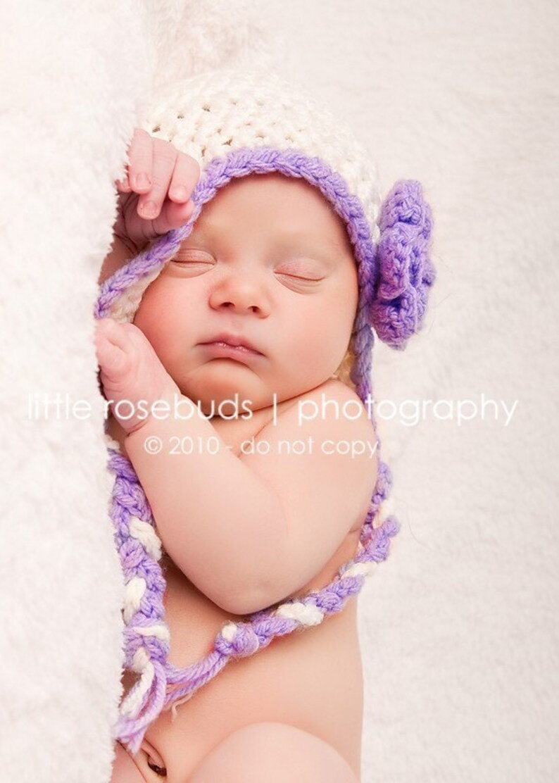 CROCHET PATTERN Snuggly Earflap Hat with Daisy Sizes to fit preemies to adults PDF 113 Sell what you Make image 3