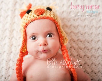 CROCHET Beanie PATTERN - Chick or Bird Hat - Preemie to Adults Sizes Included - pdf 110 - Sell what you Make