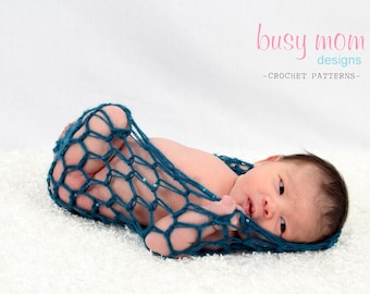 Crochet PDF Pattern - Lacy Baby Pod - Newborn Photography Prop - aka Bowl, Nest, Pod, Wrap, Cocoon- SELL what you make