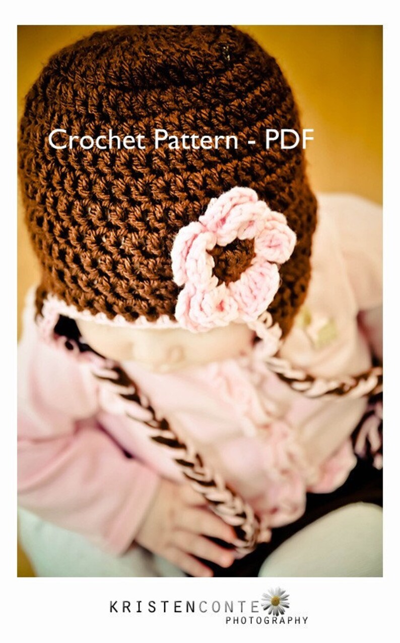 CROCHET PATTERN Snuggly Earflap Hat with Daisy Sizes to fit preemies to adults PDF 113 Sell what you Make image 4