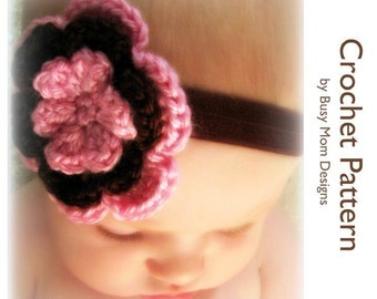 CROCHET PATTERN - 3-Layer Flower Applique - Great for hair clips, hats, headbands, and more - quick and easy - PDF 201 - Sell what you Make