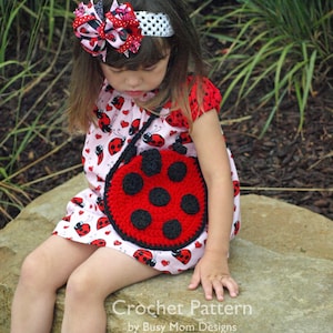 CROCHET PATTERN - Li'l Ladybug Purse - Handbag for little girls - Easy - PDF 501