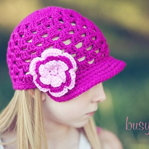 Häkelanleitung - Luftige Brimmer - Newsboy, Open-Weave Beanie - ALLE Größen enthalten - Easy - PDF 115 - Verkaufen, was Sie machen