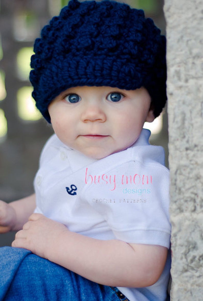 CROCHET Hat PATTERN Knobby Noggin Newsboy ALL Sizes included Preemie to adults Easy pdf 123 image 4