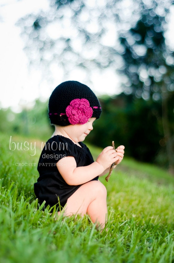 Crochet PATTERN - Gracefully Vintage Hat and Flower - All Sizes ...