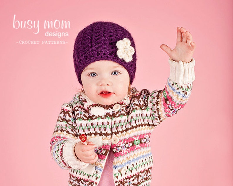 CROCHET PATTERN Blooming Beauty Flower Hat All sizes from preemie to adults PDF 125 image 5