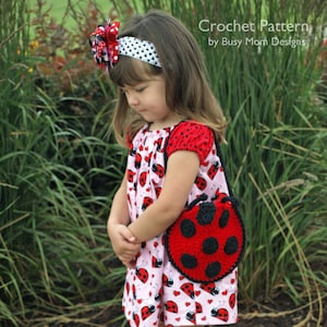 PATRON AU CROCHET - Porte monnaie P'tit Coccinelle - Sac à main pour petites filles - Facile - PDF 501