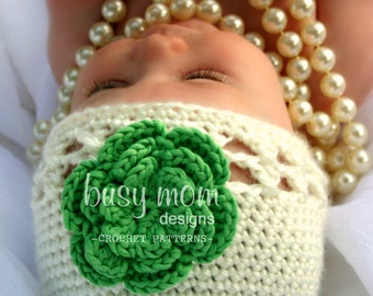 Crochet PATTERN - Gracefully Vintage Hat and Flower - All Sizes: newborn to adult - Easy - PDF 116 - Sell what you Make