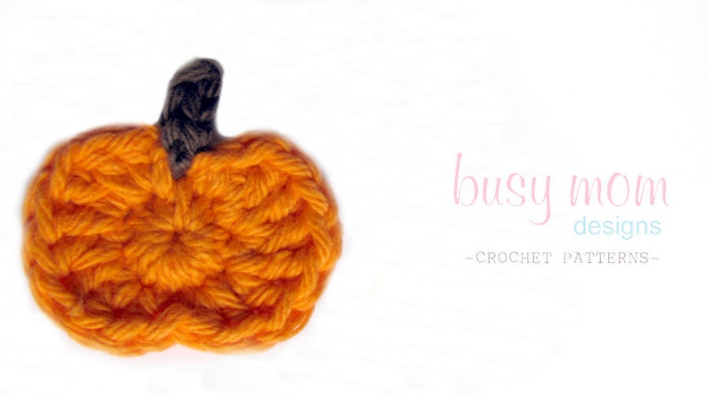 CROCHET PATTERN Simple Pumpkin Appliqué Motif Embellishment Great for any Autumn or Halloween Project PDF 206 image 5