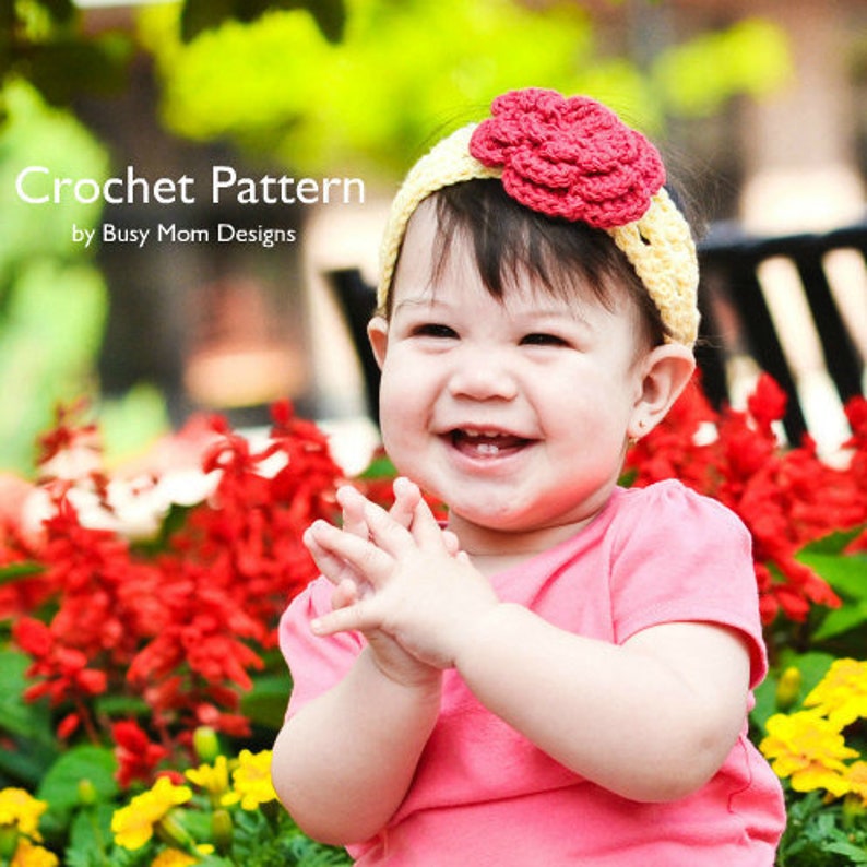 CROCHET HEADBAND PATTERN A Touch of Spring All sizes: Baby, child, teen, adults Easy pdf 303 image 1