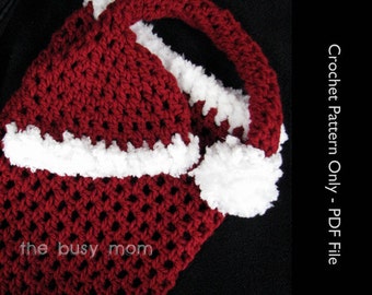 CROCHET PATTERN  - Santa Baby Cocoon and Matching Sleeper Hat Set - Great Photo Prop - Easy - PDF 405 - Sell what you Make