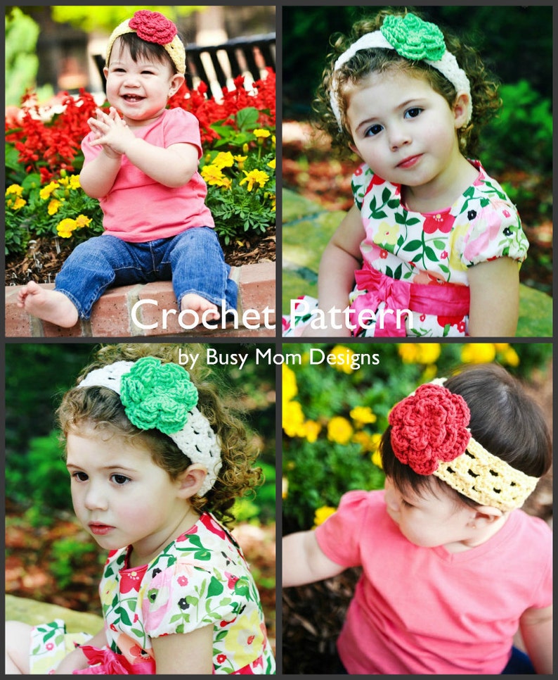 CROCHET HEADBAND PATTERN A Touch of Spring All sizes: Baby, child, teen, adults Easy pdf 303 image 2