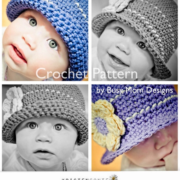 CROCHET Hat PATTERN - Daisy Cloche - All sizes included - Vintage style boutique hat - Sell your finished items - Easy - pdf 105
