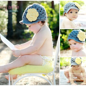 Crochet PATTERN Breezy Brimmer Newsboy, Open-Weave Beanie ALL sizes included: newborns to adults Easy PDF 115 Sell what you Mak image 4