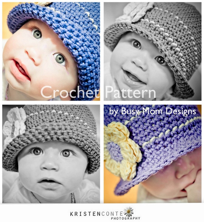 CROCHET Hat PATTERN Daisy Cloche All sizes included Vintage style boutique hat Sell your finished items Easy pdf 105 image 3