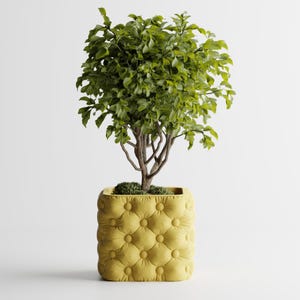 3D Printed Planter with Tufted Texture – Modern Decorative Plant Pot – Luxury Home Decor, Sculptural Flower Pot, Unique Indoor Planter
