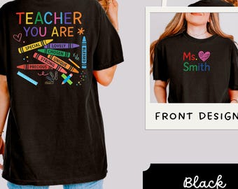 Gepersonaliseerde docenten-T-shirt, comfortabele kleuren, afstudeercadeau