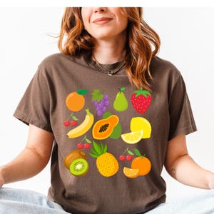 Comfort Colors® Tropical Fruit T-Shirt, Lemon Citrus Strawberry Retro Summer Vibe Tee Cute Fruity Shirt, Gift For Her,Gift for mom or sister