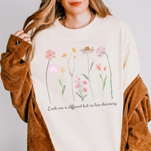 Comfort Colors Wildflower Shirt: Botanical Cottagecore Tee