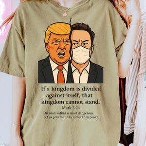 Trump vs Musk Shir, parodie Elon Musk Donald Trump Tee 2025, Battle Political End of Bromance T-shirt, politiek shirt 2025, Freedom-T-shirt
