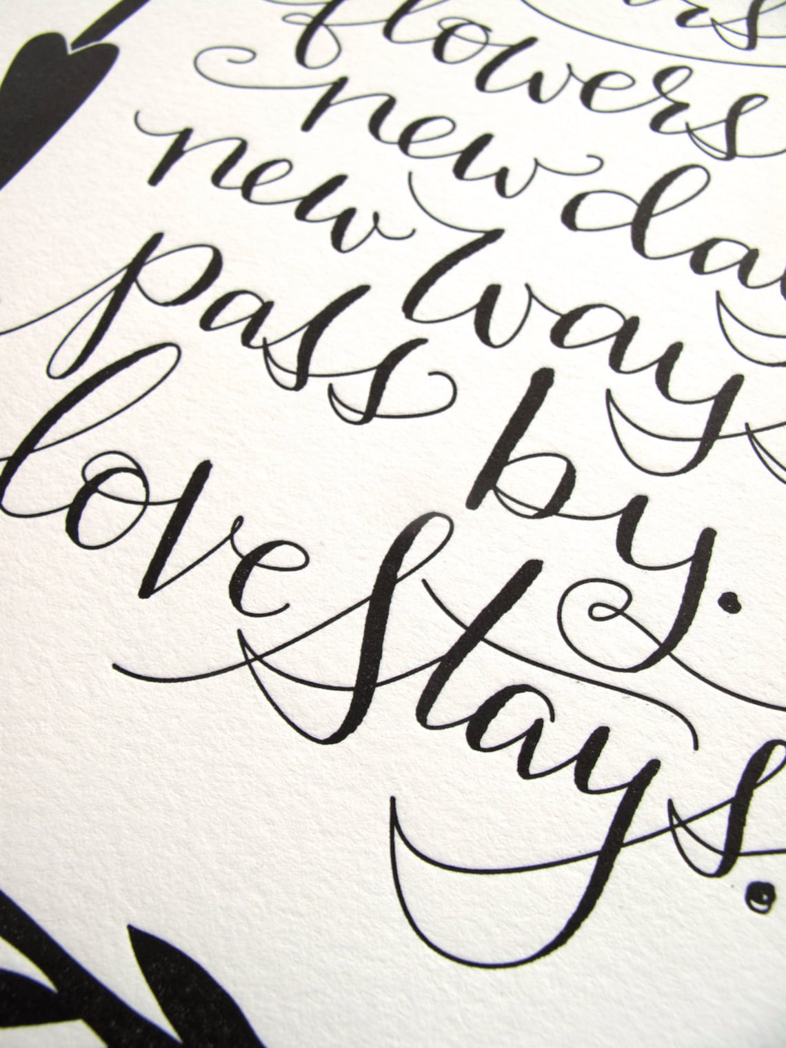 LETTERPRESS ART PRINTHours fly flowers die. New days new Etsy