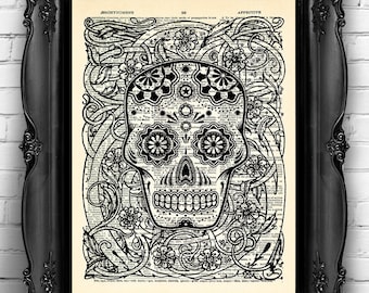 sugar skull art etsy