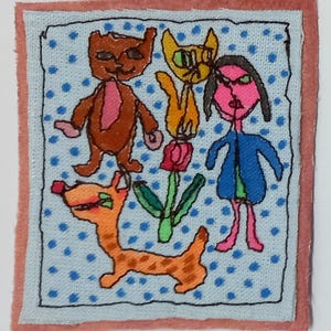 One off handmade coloured original patch designs for decorating your garments