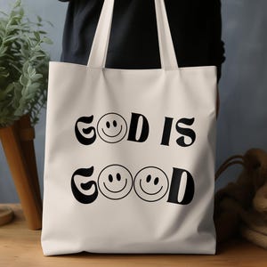 God is Good Tote Bag Bible Tote Bag Christian Gift Bag Faith Tote Christian Girl Gift Bag Jesus Tote Bag Bible Study Shoulder Bag Gift