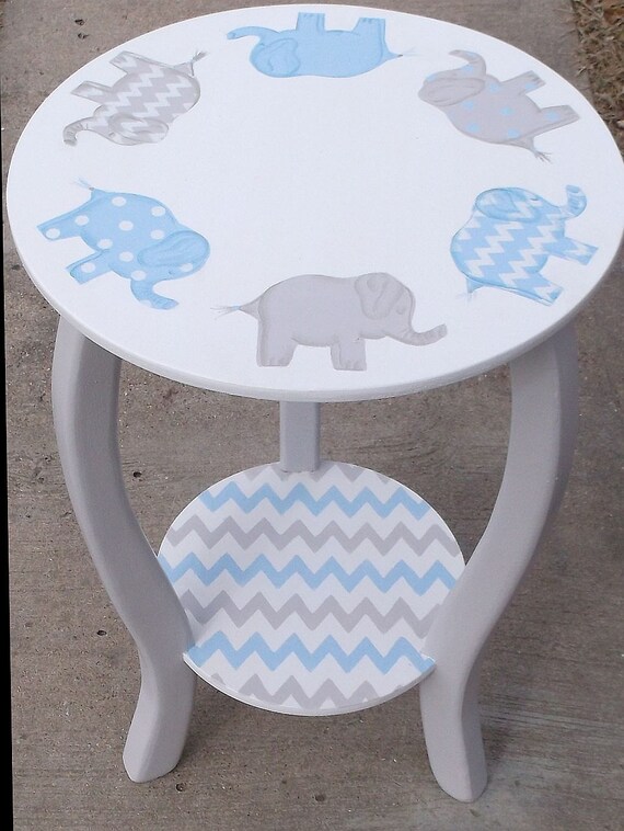 Hand Painted Elephant Nursery Decor Lamp Table Nursery Etsy