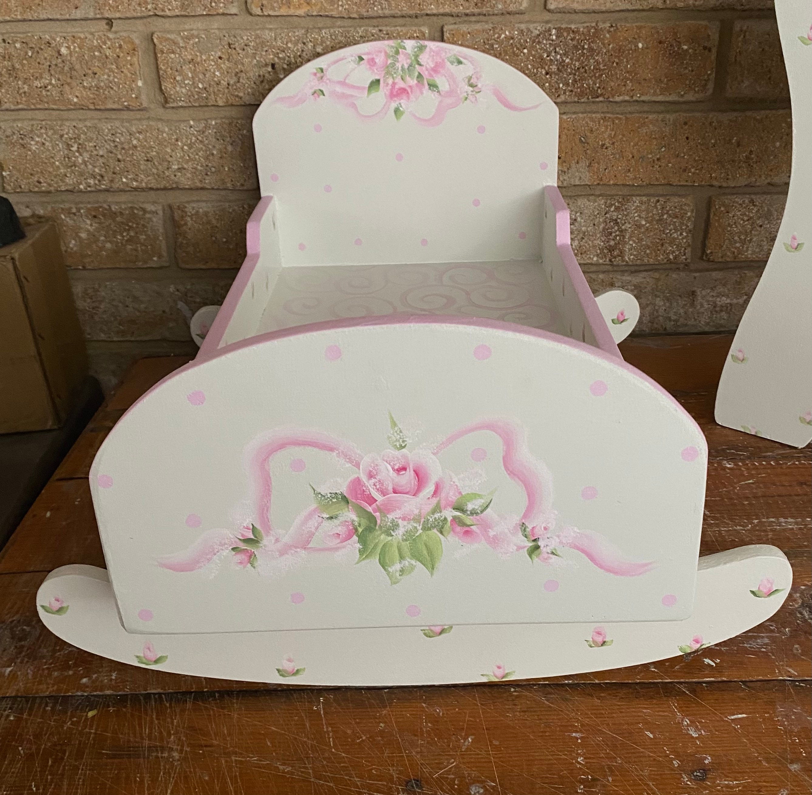 Baby Doll Furniture SET Wooden Doll Cradle OR High Chair Etsy