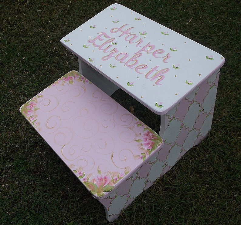 Step Stool Personalized for Girls Bathroom Potty Stool Baby Etsy