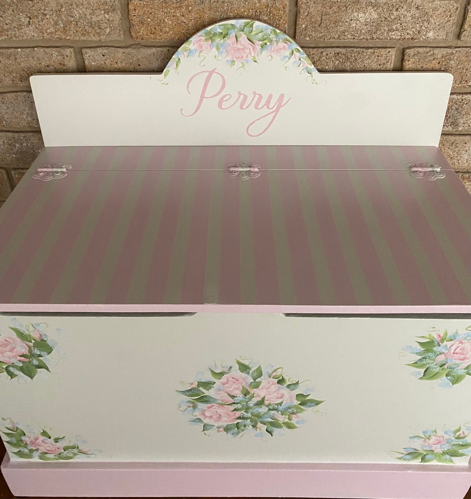 Girls toy chest Roses Soft Pink toy boxstorage Etsy