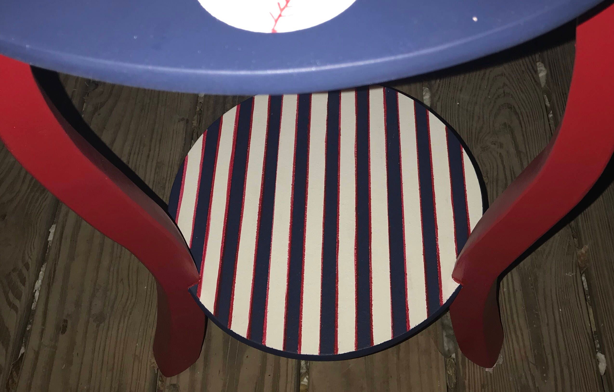 BASEBALL Round Nursery Side Table Boys End Table for Lamps Etsy