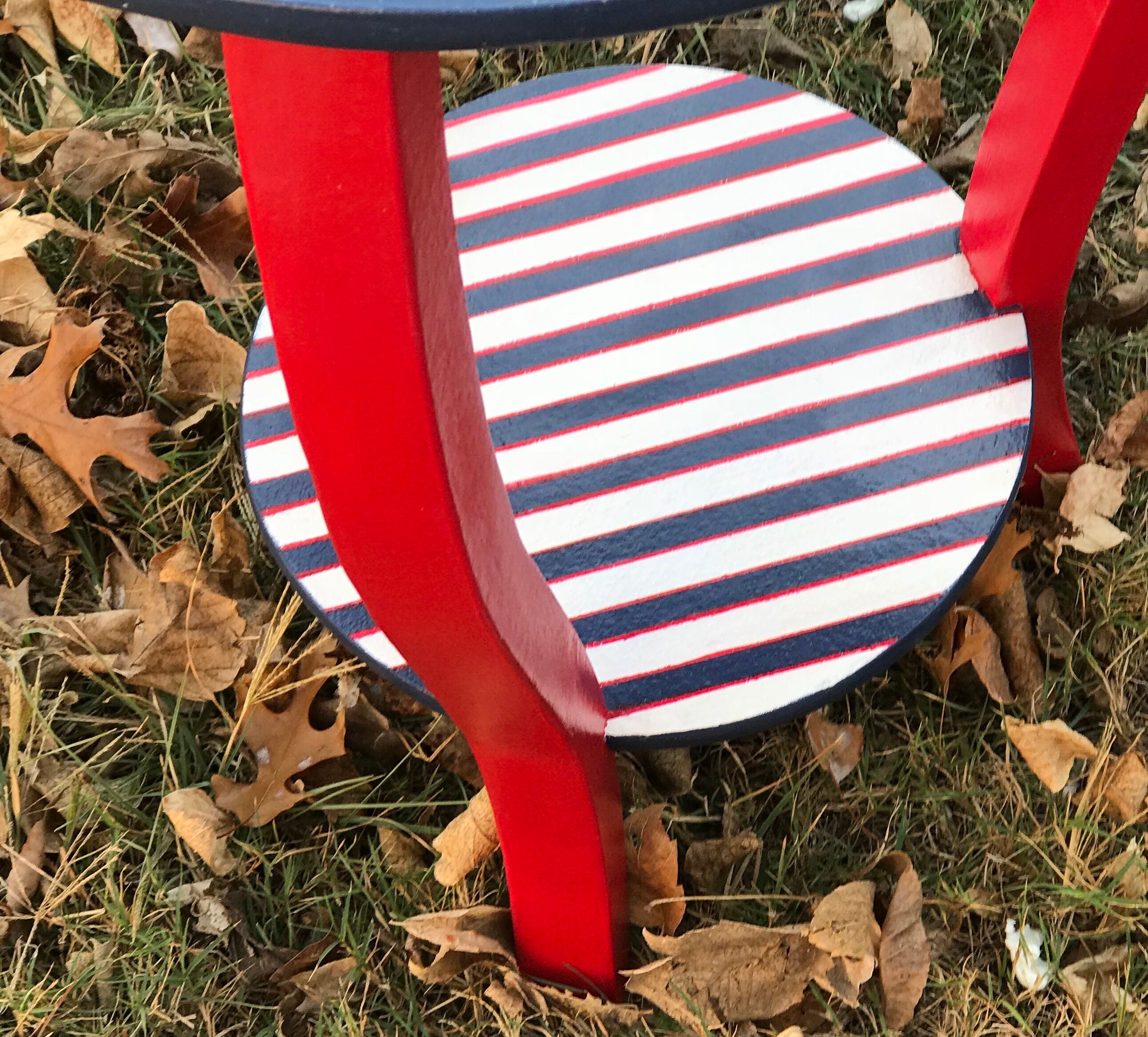 BASEBALL Round Nursery Side Table Boys End Table for Lamps Etsy