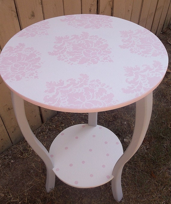 white nursery end table