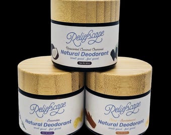 Coconut Magnesium Deodorant Cream | All Natural | Aluminum Free | Plastic Free | Handmade Small Batch | Unscented Mens Womens Scented
