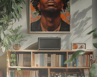 Black Men Wall Art, Afro Art Print, Digital Black Culture Art, Afrocentric Art Above Bed Decor, Black Boy Art, Digital Download