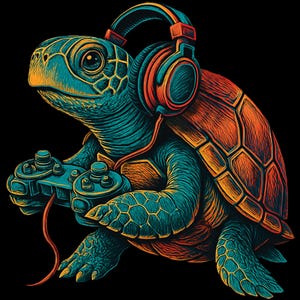 Cool Gamer Turtle Tee, Fun Short Sleeve Shirt, Unique Gift for Gamers, Turtle Enthusiast Apparel, Great for Birthdays, Casual Wear