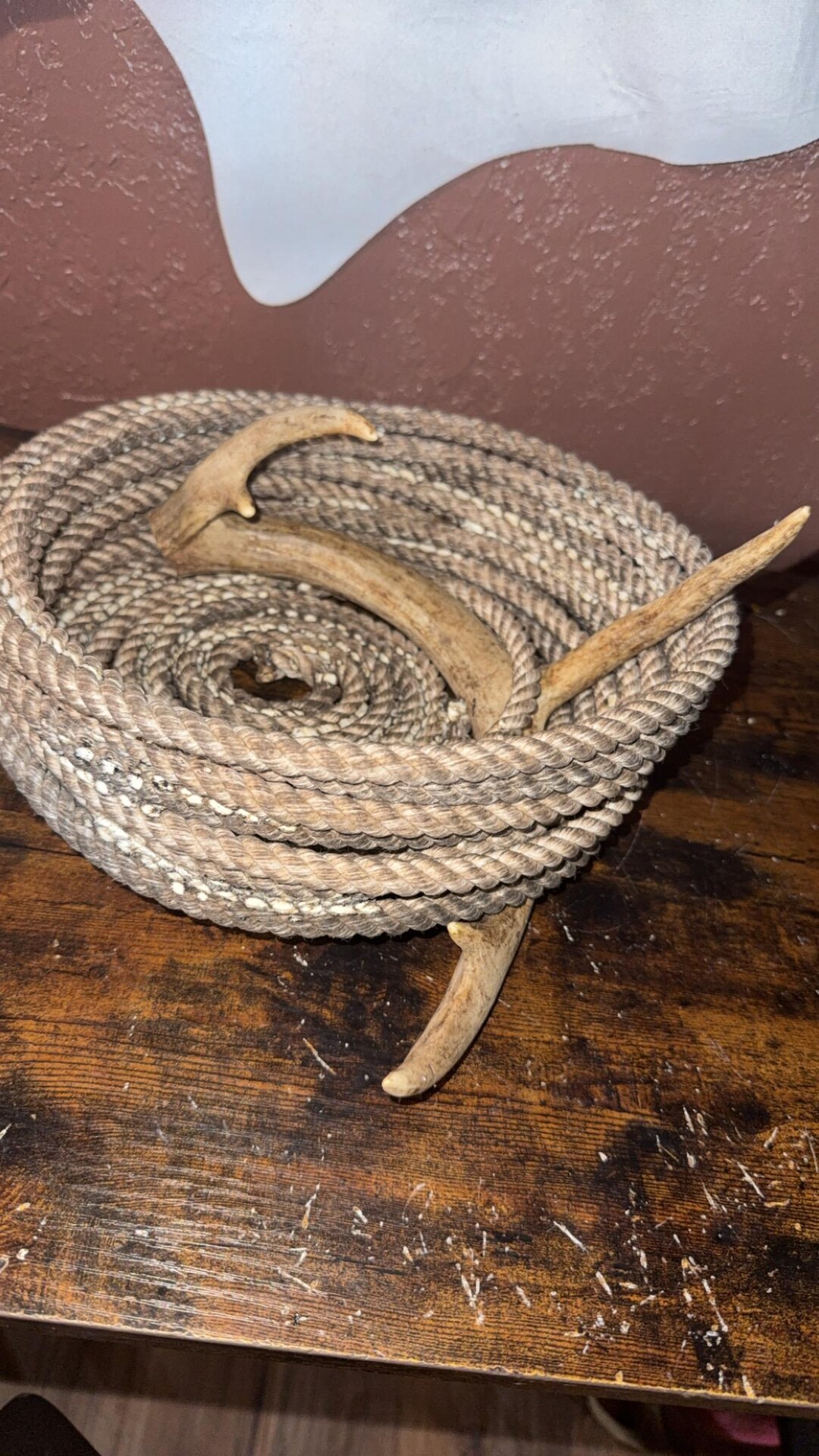 Handwoven Roping Rope & Antler Basket – Western Rustic Ranch Décor - Etsy