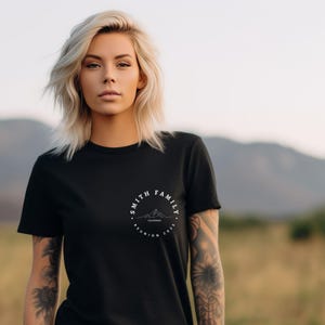 Custom Mountain Family Reunion Unisex Tee, Minimalist Simple Tshirt, Personalized Family Name Shirt, Family Vacation, Family Reunion T Shirt