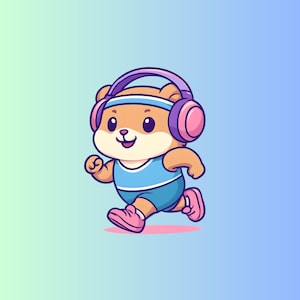 Cute Workout Hamster Kiss-Cut Stickers, Fitness Decor, Laptop Stickers, Gym Accessories, Gym Decals, Journaling, Fun Gift for Fitness Lovers