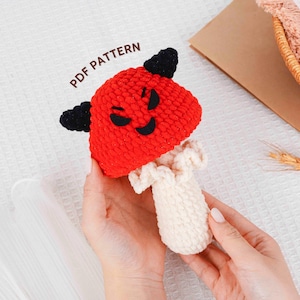 Spooky Mushroom Crochet Pattern, Amigurumi Crochet Pattern, Cute Halloween Amigurumi PDF, DIY Plushie Tutorial, Easy Crochet Halloween Toy