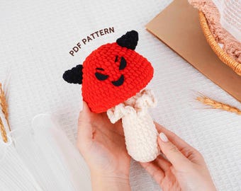Spooky Mushroom Crochet Pattern, Amigurumi Crochet Pattern, Cute Halloween Amigurumi PDF, DIY Plushie Tutorial, Easy Crochet Halloween Toy