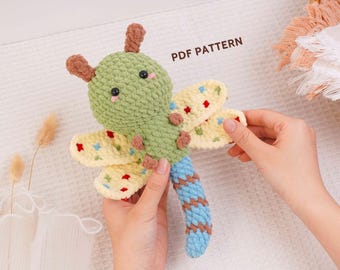 Libellen-Häkelanleitung, Libellen-Amigurumi-Anleitung, Insekten-Plüschtier-Häkelanleitung, Handgefertigtes Spielzeugdesign, Käfer-Häkelanleitung, Digitale PDF-Anleitung