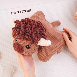 Cow Hug Pillow Crochet Pattern, Cow Amigurumi Pillow, Plush Home Decor, Handmade Pillow Design, Animal Home Decor, Digital PDF Pattern