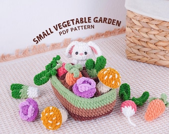 Patrón de crochet para bolsa de pesca, patrón de amigurumi para huerto pequeño, PDF de crochet para huerto, tutorial de crochet para huerto, patrón en PDF
