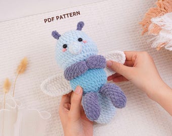 Häkelanleitung für eine Mücke, Amigurumi-Anleitung für eine Mücke, Häkelanleitung für ein Insektenplüschtier, Design für handgefertigtes Spielzeug, Häkelanleitung für ein Käfer, digitale PDF-Anleitung